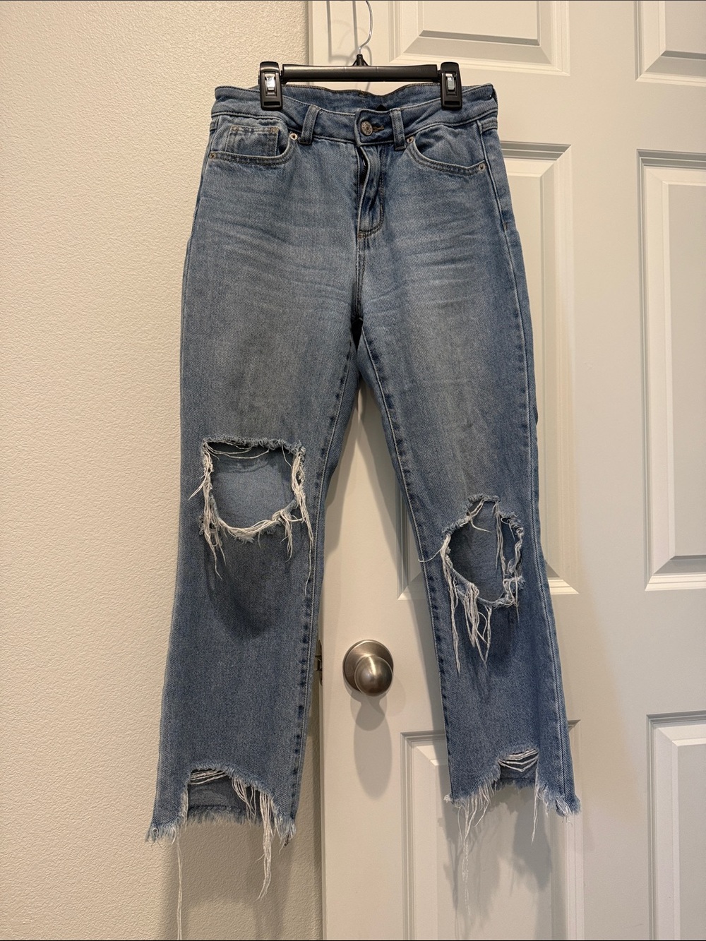 Rewash Light Blue Distressed Cropped Jeans